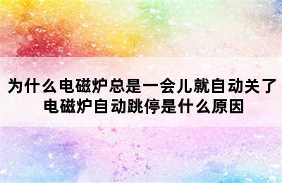 为什么电磁炉总是一会儿就自动关了 电磁炉自动跳停是什么原因